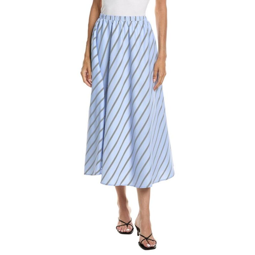 To My Lovers Womens Stripe Maxi Skirt, Blue